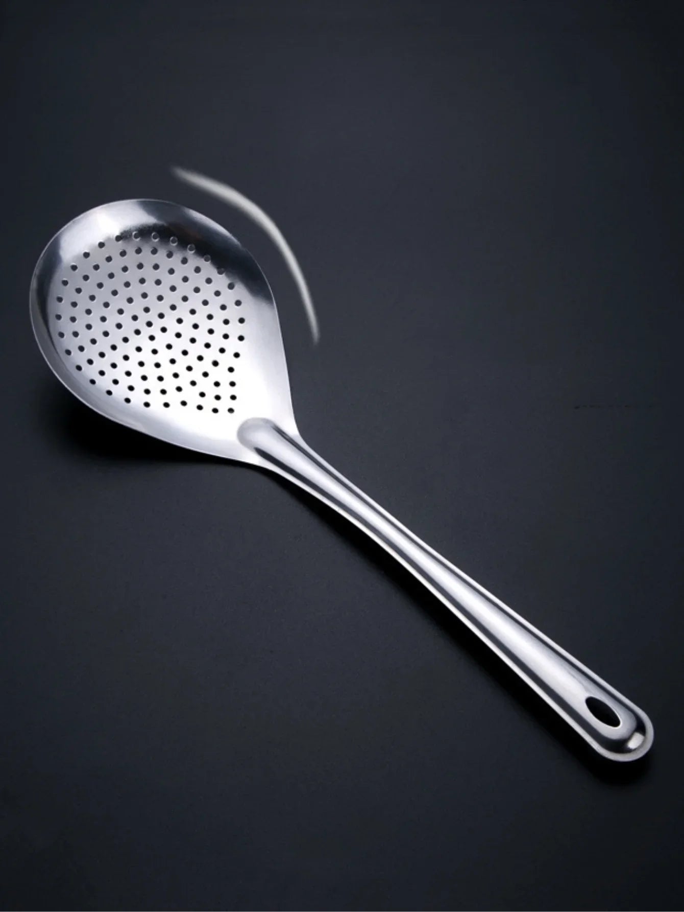 1pc Large Durable Stainless Steel Colander Skimmer Spoon, Heavy Duty Food Strainer Spoon  for Frying & Cooking, Kitchen Utensils