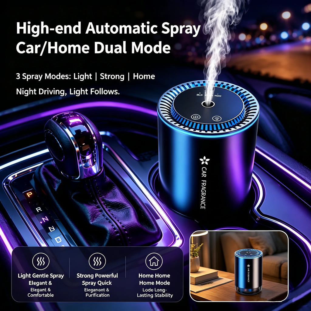 Smart car diffuser, car air freshener, car fragrance, car diffuser, car perfume, nano-level atomization brings a brand new scent experience, intelligent sensing automatic start and stop, the best gift for family and friends,