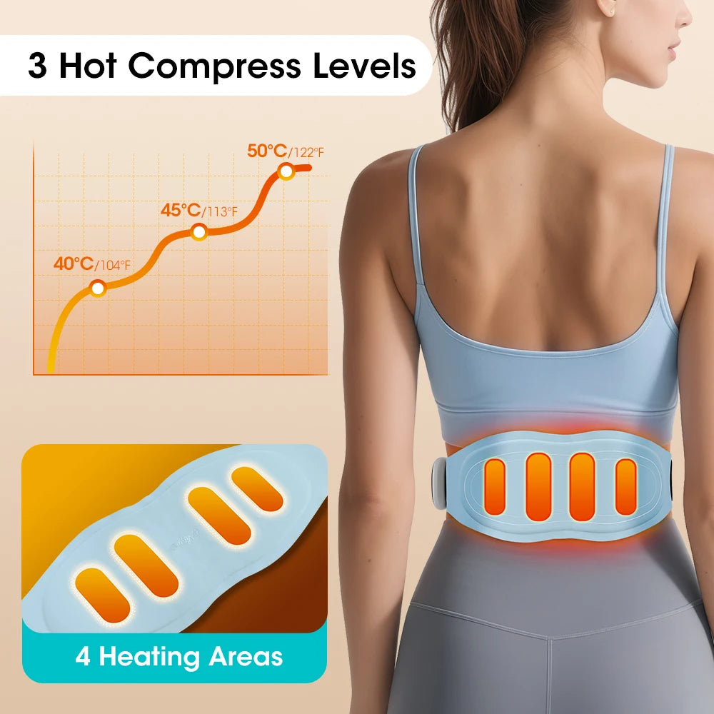 Electric Waist Massager Lower Back Vibration Hot Compress Heating Waist Massage Ab Toning Belt Fitness Heating Pad Muscle Relax