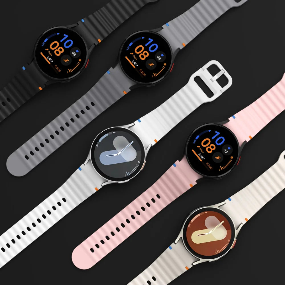 1:1 Official Silicone Strap For Samsung Galaxy Watch 7/FE/6/5/4 44mm40mm 5 Pro Bracelet Watch 6/4 Classic 47/43mm 46/42mm Correa