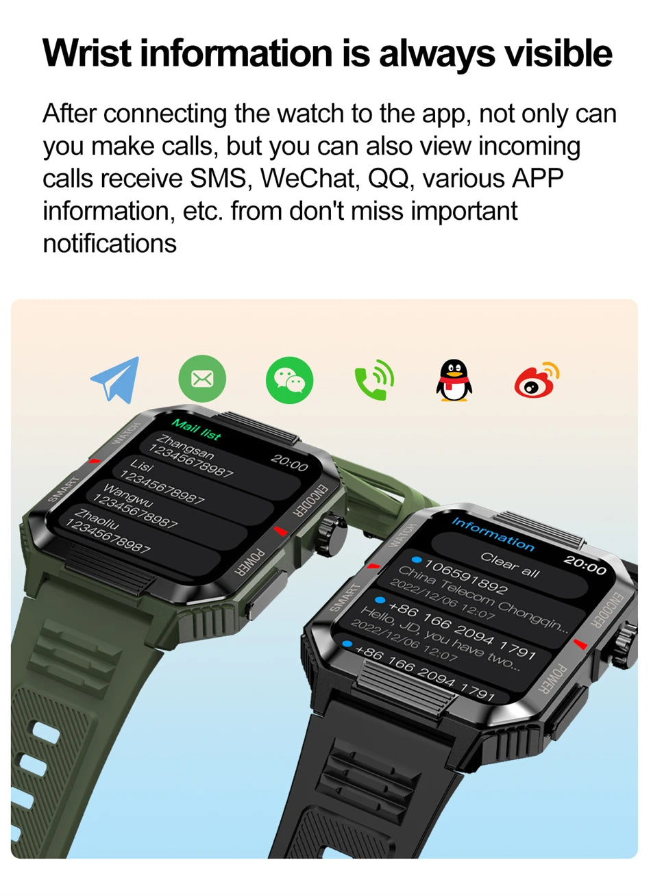 ChiBear NFC GPS Bluetooth Call Smart Watch 1.99'' HD Screen 120+ Sports Fitness Watch Outdoor Weather IP68 Waterproof Smartwatch
