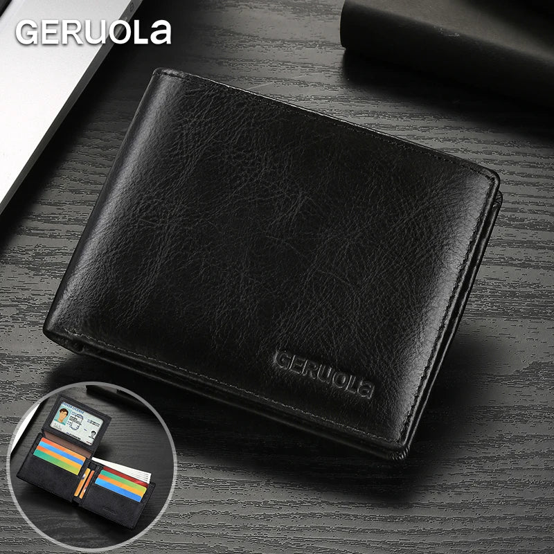 2526 Bestseller Short-style wallet crafted from genuine top-grain cowhide leather Features RFID blocking technology Card slot de