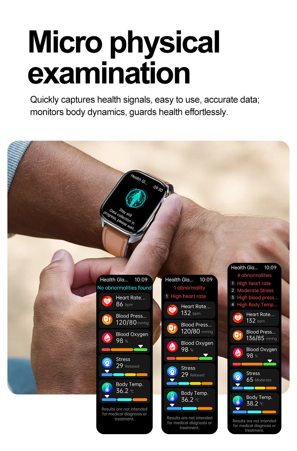 New Accurate Blood Pressure Smart Watch Uric Acid ECG+PPG Blood Oxygen Body Analysis Body Fat LED Flashlight smart watches 2025
