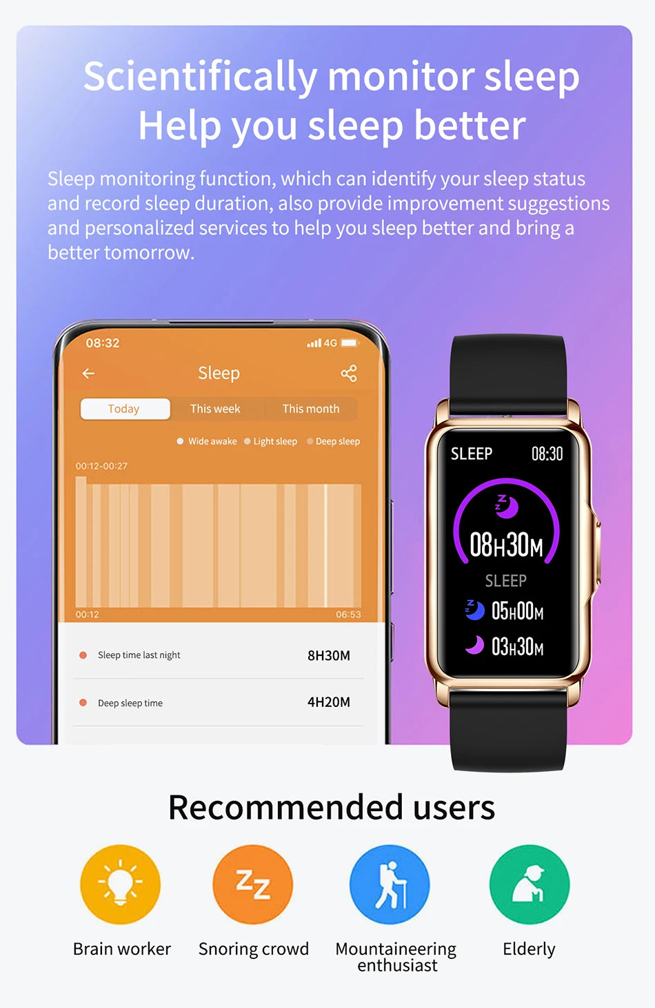 LIGE Smart Watch Women Full Touch Screen Bluetooth Call IP67 Waterproof Sports Fitness Tracker Smartwatch Women