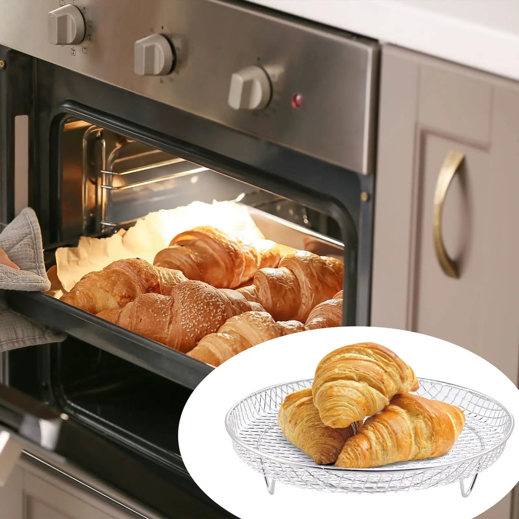 Air Fryer Rack, Set of 3, Stackable Multi-Layer Stainless Steel Dehydrator Rack, Air Fryer Accessories Oven Steamer Basket