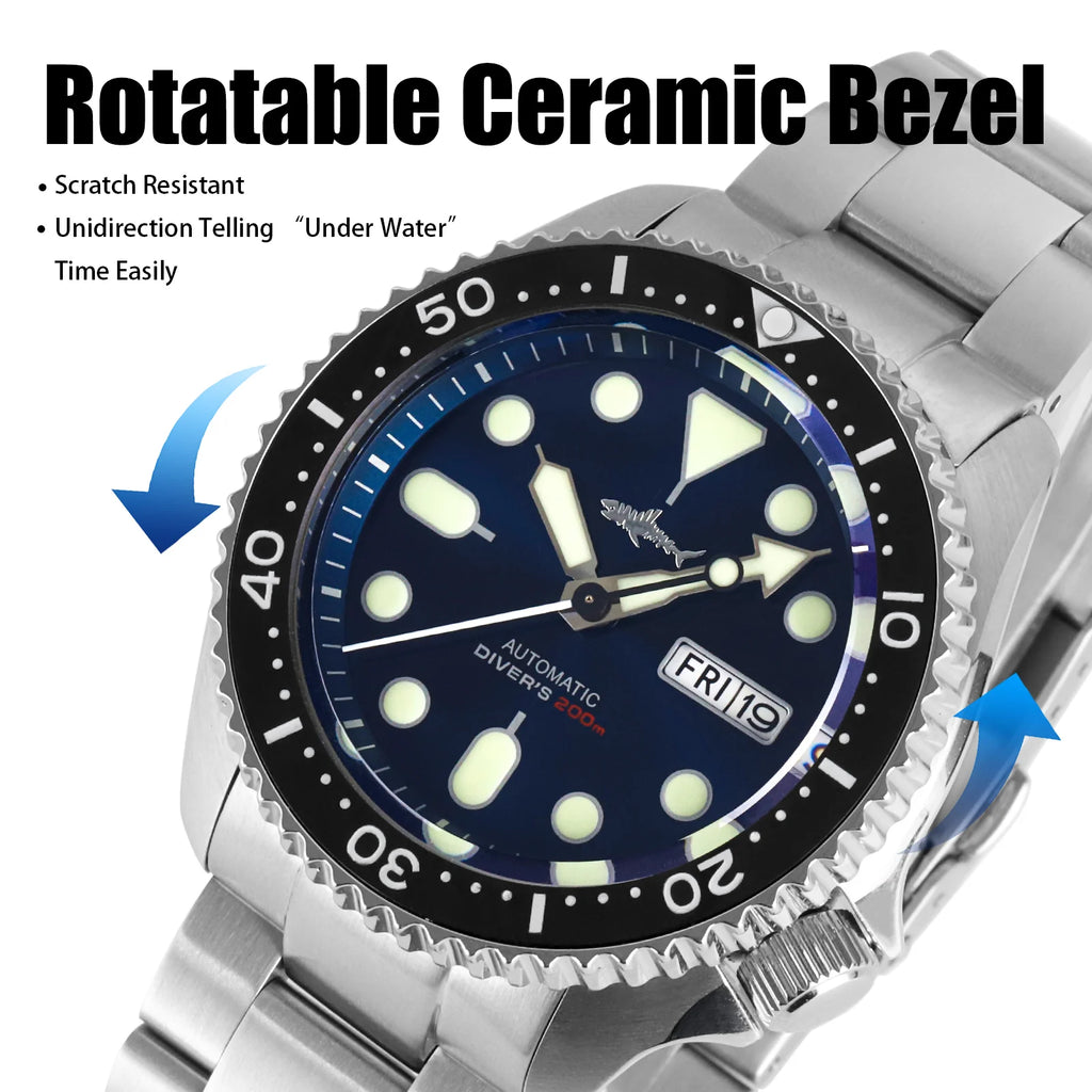 Heimdallr SKX007 NH36 Automatic Mechanical Date/Week Display Ceramic Bezel Sapphire Glass 200m Waterproof 41mm Dive Watch