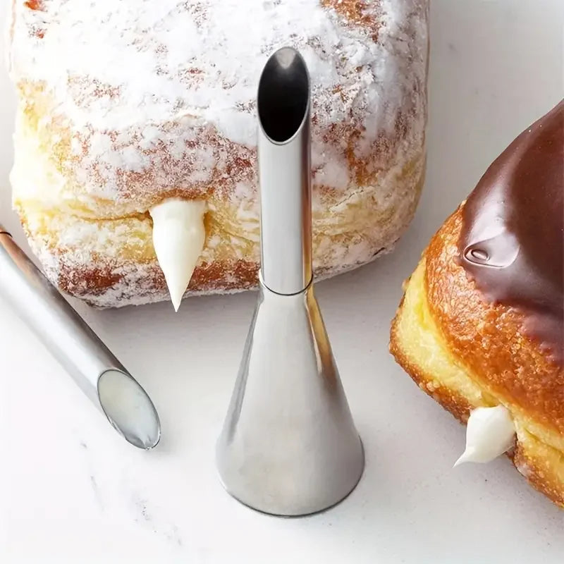 4Pcs Puff Pastry Piping Nozzle Set, Stainless Steel Decorating Tips for Cake Cupcake Cookie Cream Icing, Baking Tools for  Baker