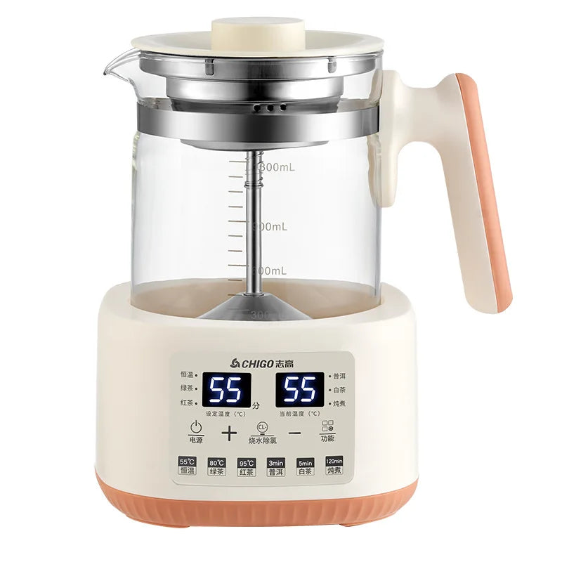 1.3L Steam Spray Tea Kettle Multifunctional Electric Kettle Baby Constant Temperature Milk Regulator 72h Thermostatic Kettle