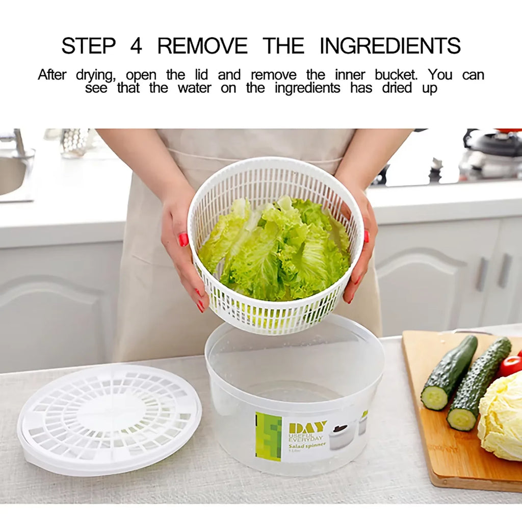 Salad Spinner Lettuce Greens Washer Dryer Drainer Crisper Strainer for Washing Drying Leafy Vegetables Kitchen Tools