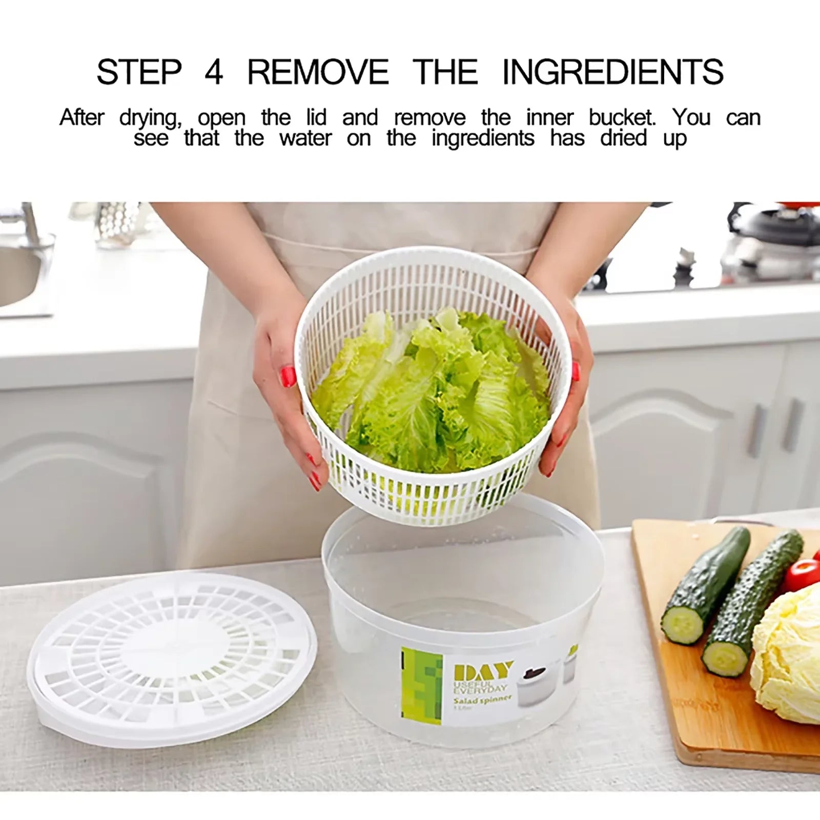 Salad Spinner Lettuce Greens Washer Dryer Drainer Crisper Strainer for Washing Drying Leafy Vegetables Kitchen Tools