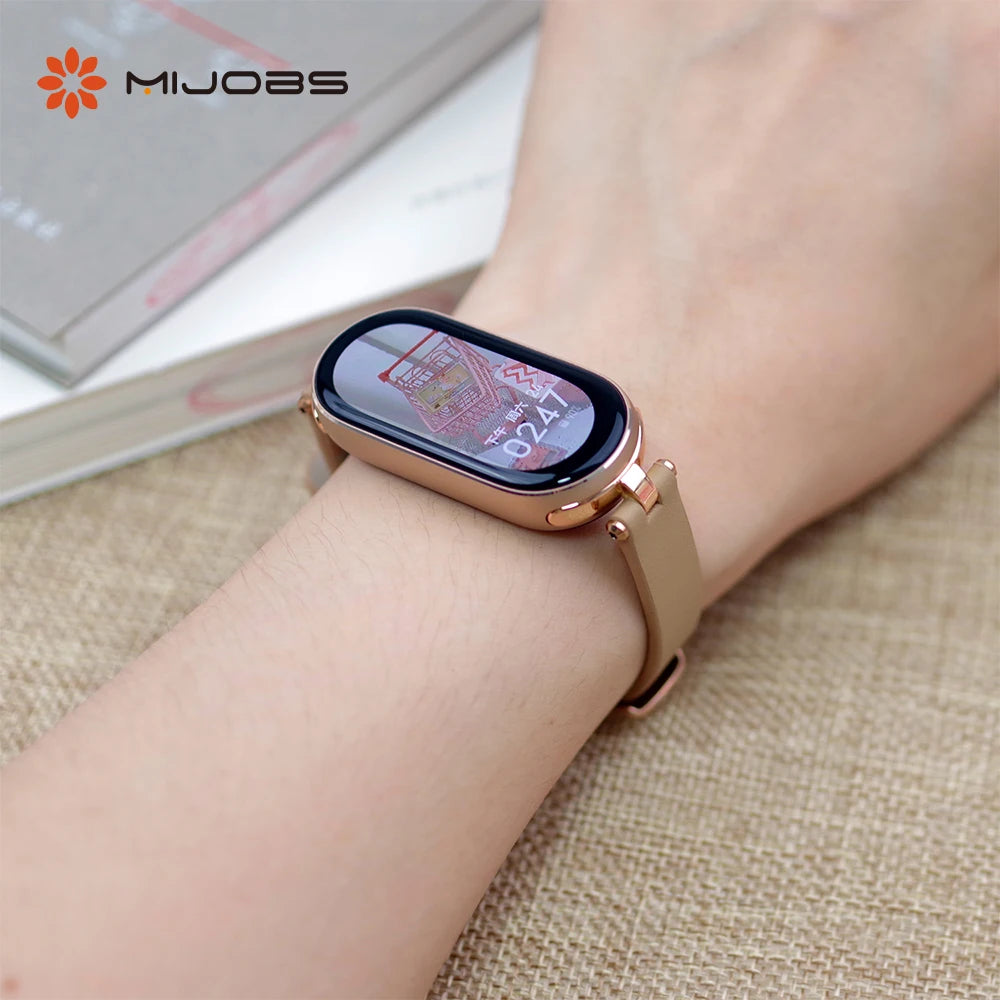Strap for Mi Band 10 9 8 7 6 5 Watchband for Xiao mi Smart Band 9 Strap for Mi Band 8 Leather Wristband For Mi Band 7 Correa
