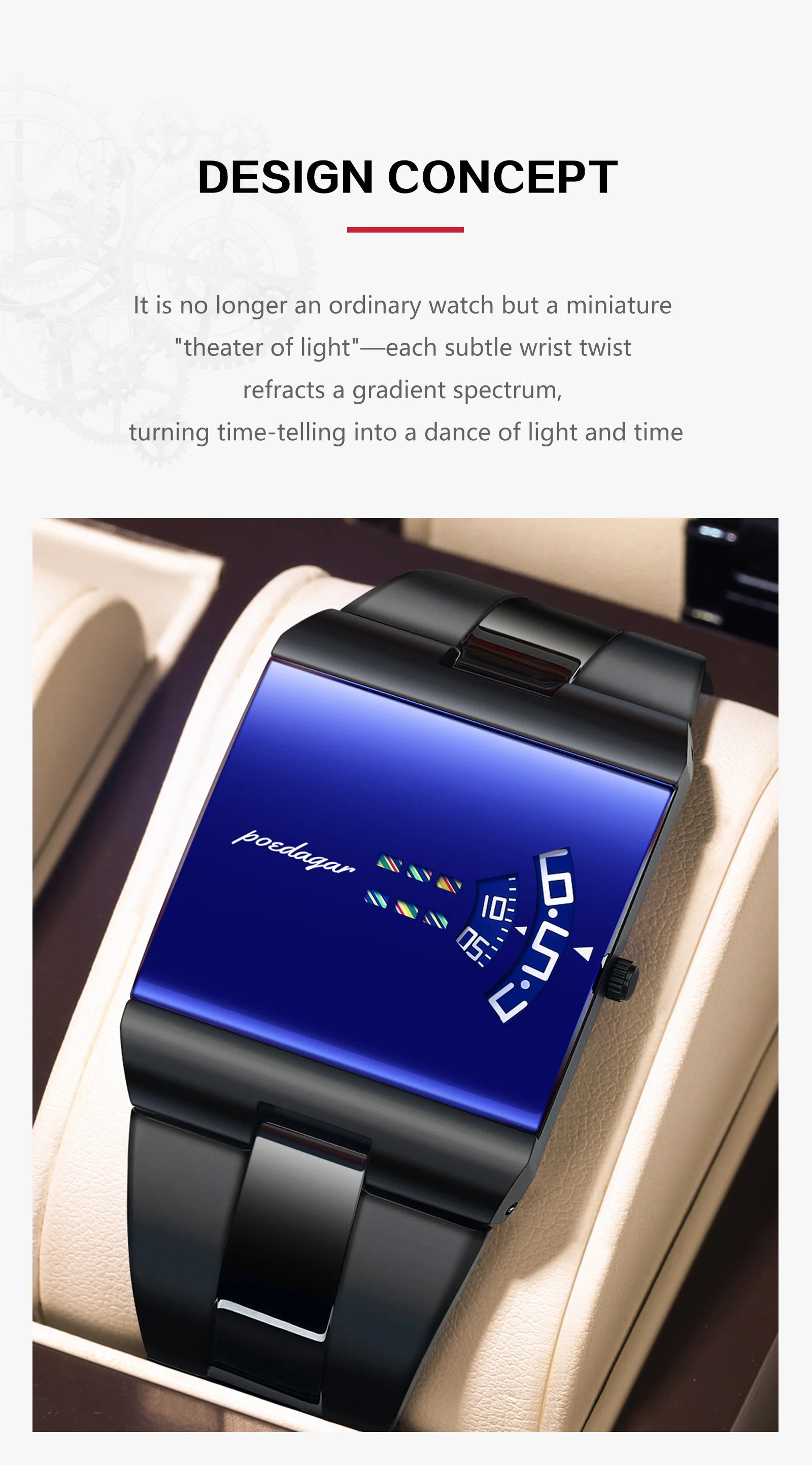 POEDAGAR Top Rectangle Original Men Watch Waterproof Fashion Man Wristwatch Stainless Steel Quartz Sport Men's Watches+Box Reloj