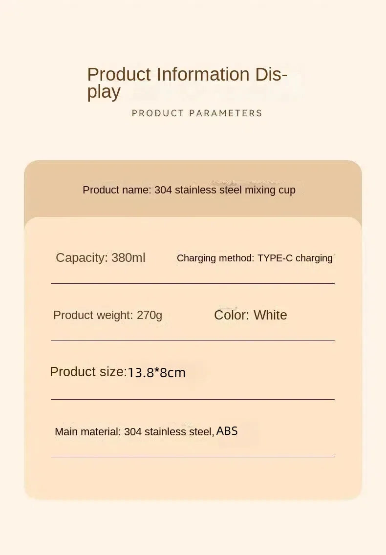 380ML Electric Coffee Self Mixing Mug IP67 Waterproof Coffee Stirring Mug USB Charging Digital Display Automatic Magnetic Cup