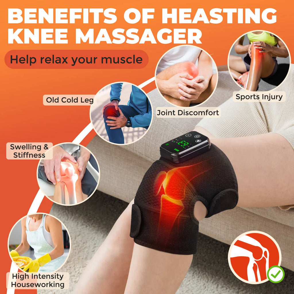 3 in 1 Cordless Thermal Knee Pad Knee Shoulder Massager Vibration Leg Arm Joint Brace Muscle Relax Joint Brace Muscle Relaxation