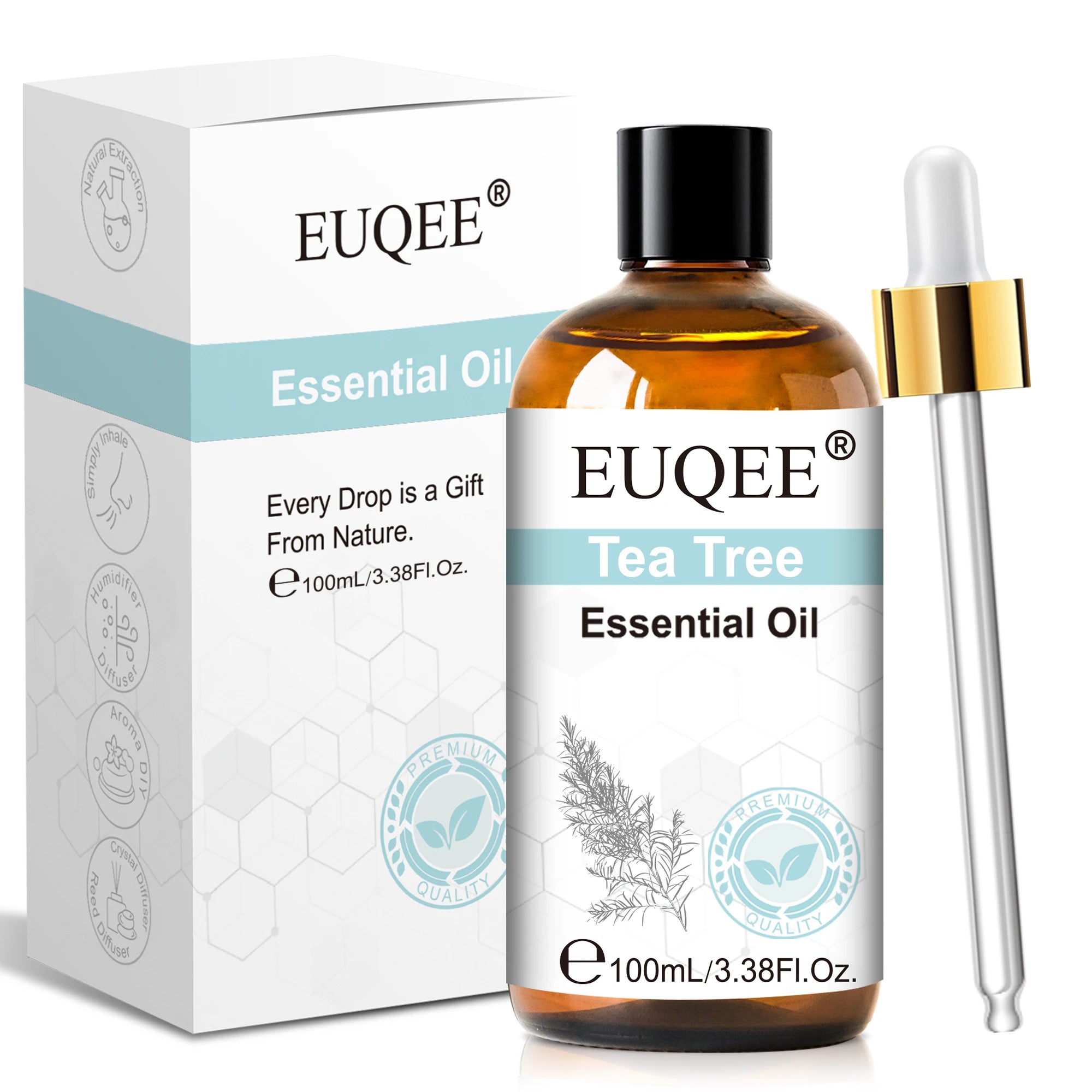 EUQEE 3.38FI.Oz. Aromatherapy Essential Oil For Reed Diffuser Humidifier-100ml Vanilla Lavender Cinnamon Lemon Essential Oils