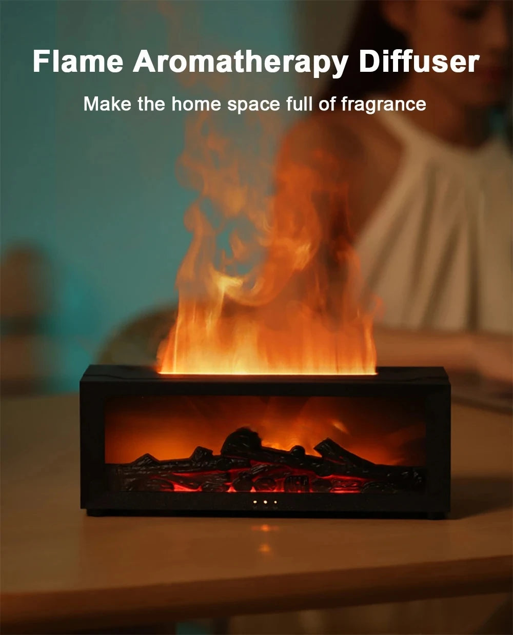 Air Humidifier Essential Oils Humidifiers Home Aroma Humidifier Flame Automatic Fragrance Diffuser With LED Light Remote Control