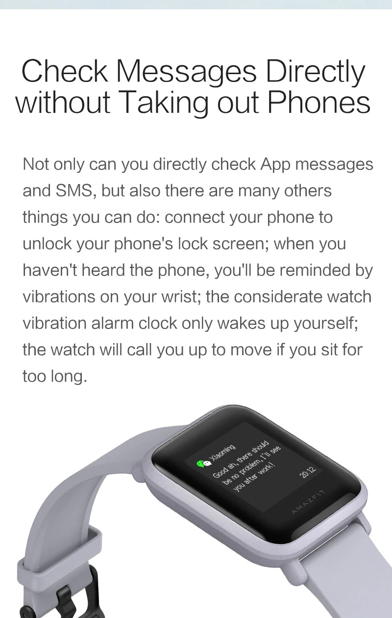 Amazfit Bip Smart Watch Bluetooth GPS Sports Watch For Men For Women Heart Rate IP68 Waterproof No Box 85-95 New Exhibit Watches