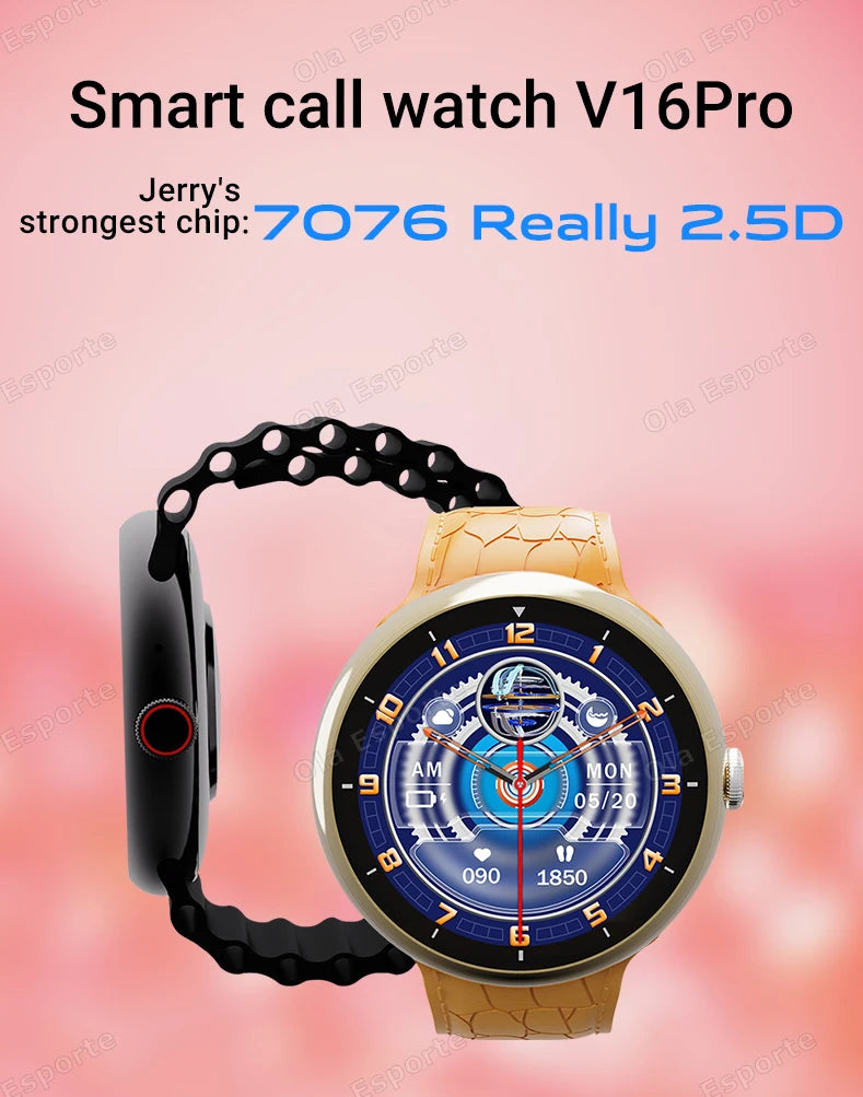 Smart Watch 2.09-inch AMOLED Screen Bluetooth Call Compass Tracker Men Sports Watches Health Monitor Women Smartwatch Waterproof