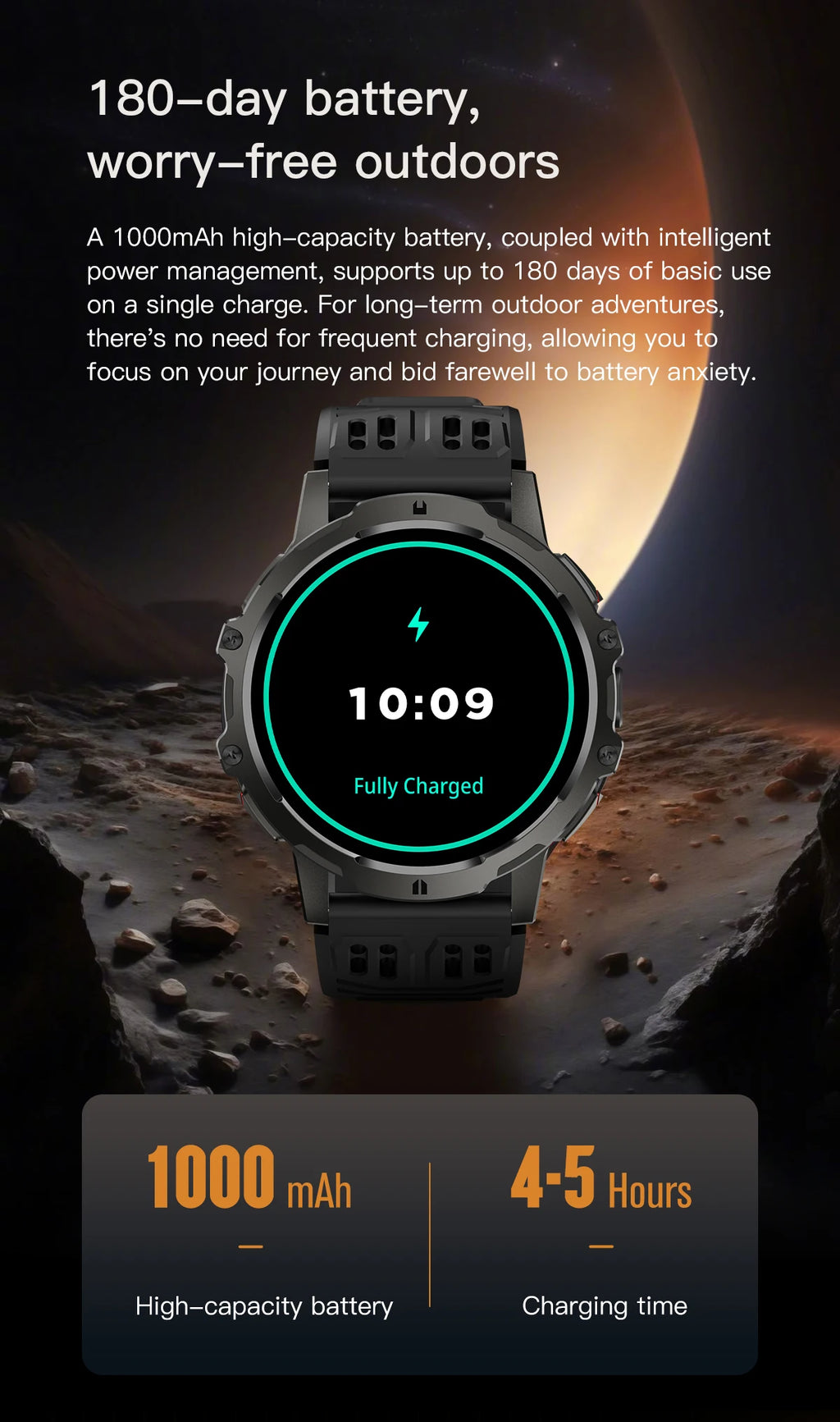 LIGE 2025 Military Grade 1000mAh Battery Smart Watch Men 3ATM Waterproof Bluetooth Call Men Sports Health Monitoring Smartwatch