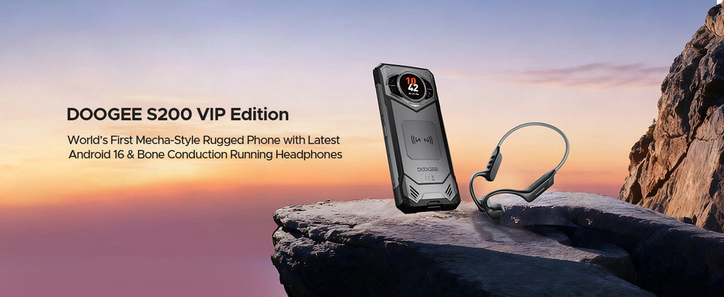 DOOGEE S200 VIP 5G Rugged Phone 1.32" Rear Display 48GB 256GB 6.72" 100MP Camera 10100mAh Battery 33W Android 16 Smartphone