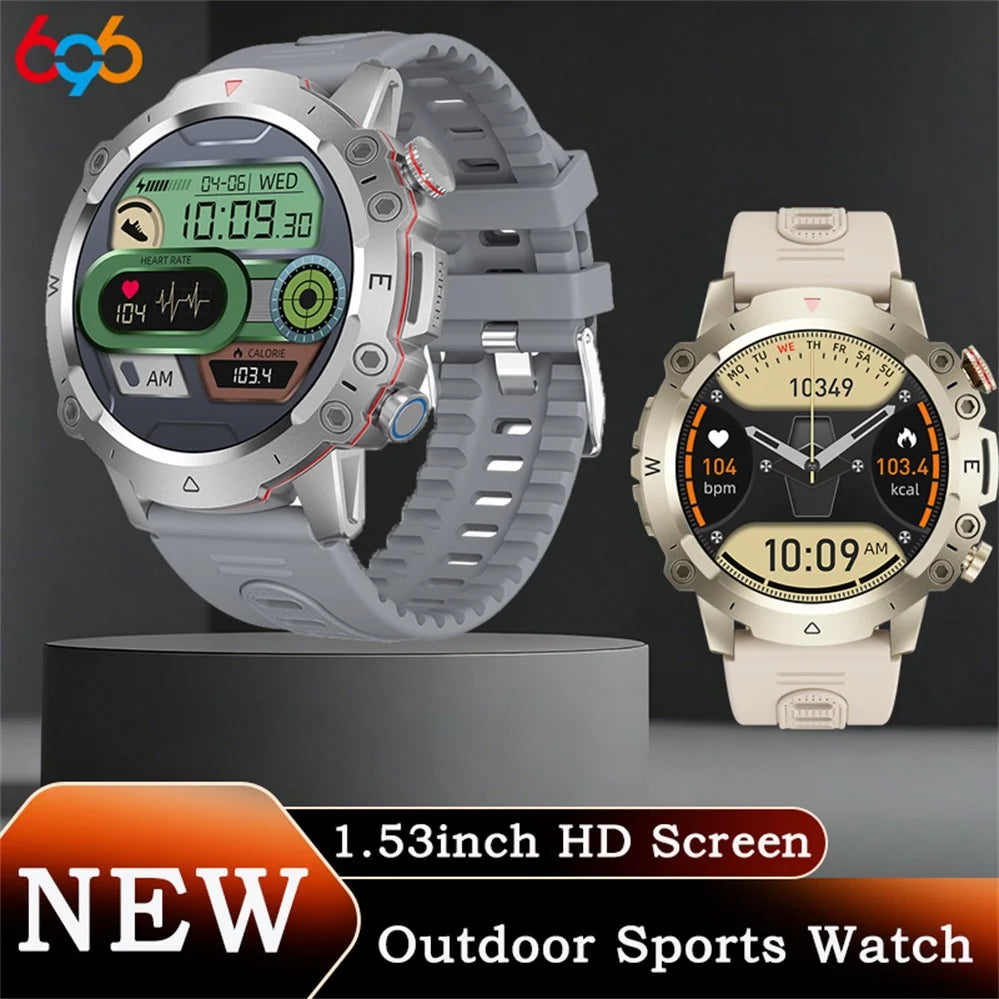 New Outdoor Sports Fitness Smart Watch Heat Rate Sleep Health Clock Waterproof Voice Assistant Alarm Clock Music Smartwatch
