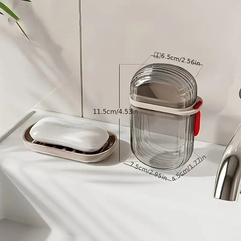 1/2pcs Creative Travel Soap Box with Lid Sealed and Drainable Portable Small Soap Box for Business Trip Travel Soap Box