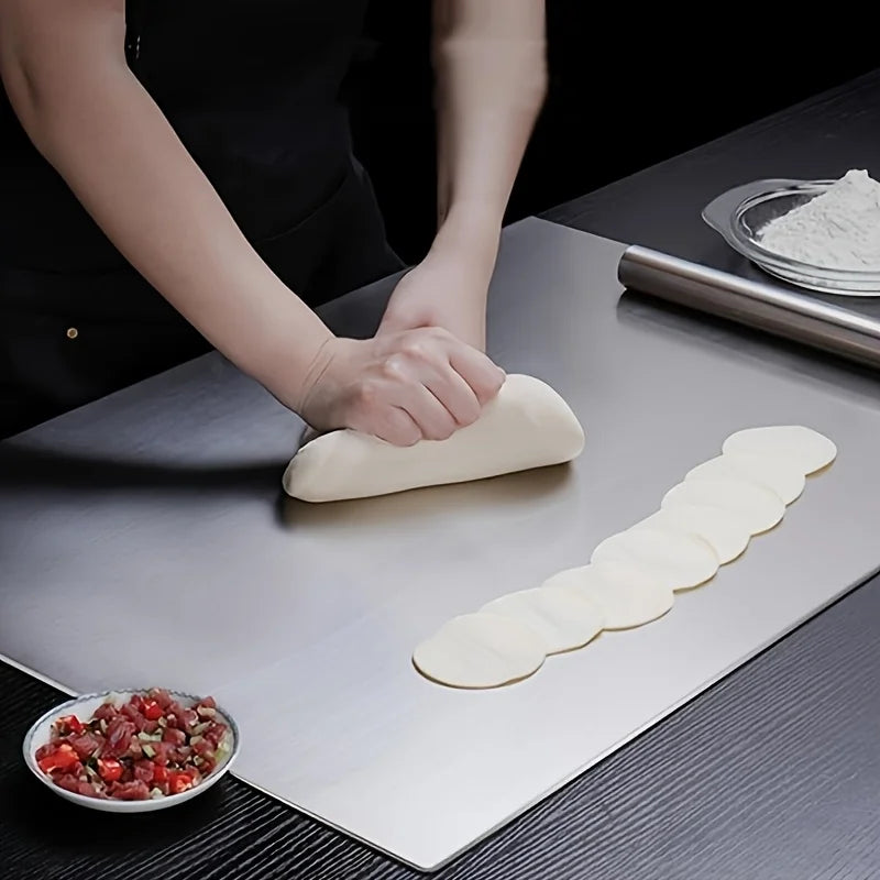 Stainless Steel Cutting Board - Heavy Duty Non-Slip for Meat, Vegetables & Baking | Easy Clean with Safety Lip