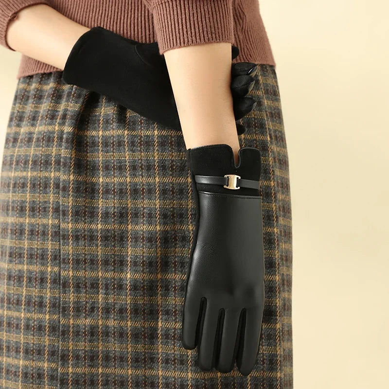【Thick Warm】Women's Touchscreen Gloves Winter Windproof Riding Driving Gloves