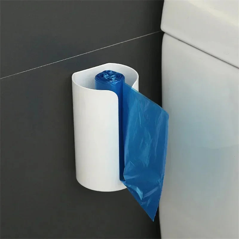 1Pcs Holder Punch-free Self-adhesive Wall-mounted Household Bathroom Kitchen Garbage Bags Storage Rack Plastic Bag Organizer Box
