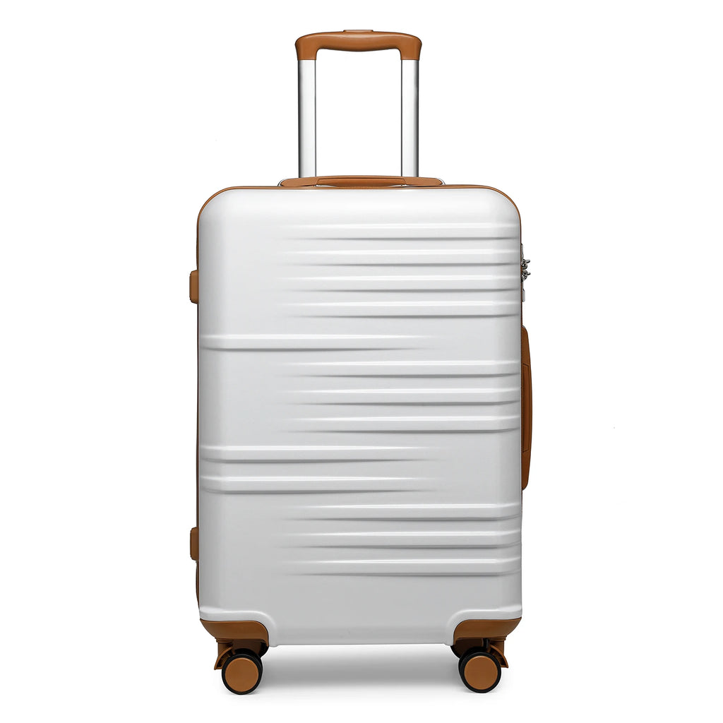 British Traveller Lightweight Hard Shell Suitcase ABS+PC, 20/24/28 inches, 4 spinner wheels with combination lock