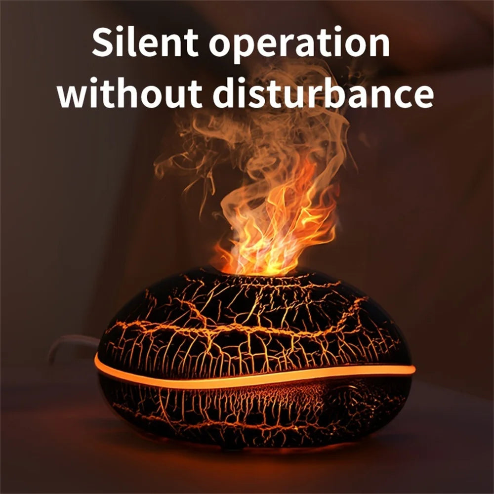 7-color simulation flame fragrance humidifier 2-in-1 home appliance with large mist volume USB flame humidifier desktop creative