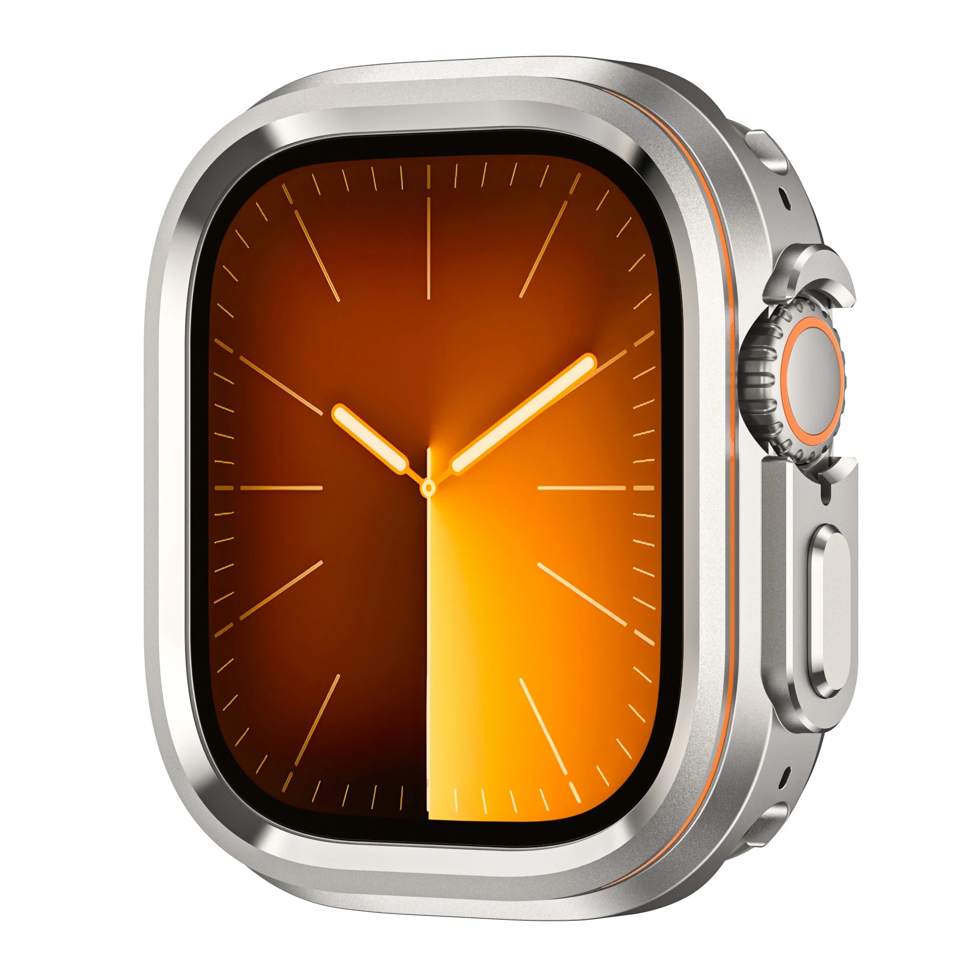 Halo Style Case for Apple Watch Ultra 2 3 49mm Metal Alloy Cover Hard Bumper for IWatch Ultra Full Protector Natural Black Color