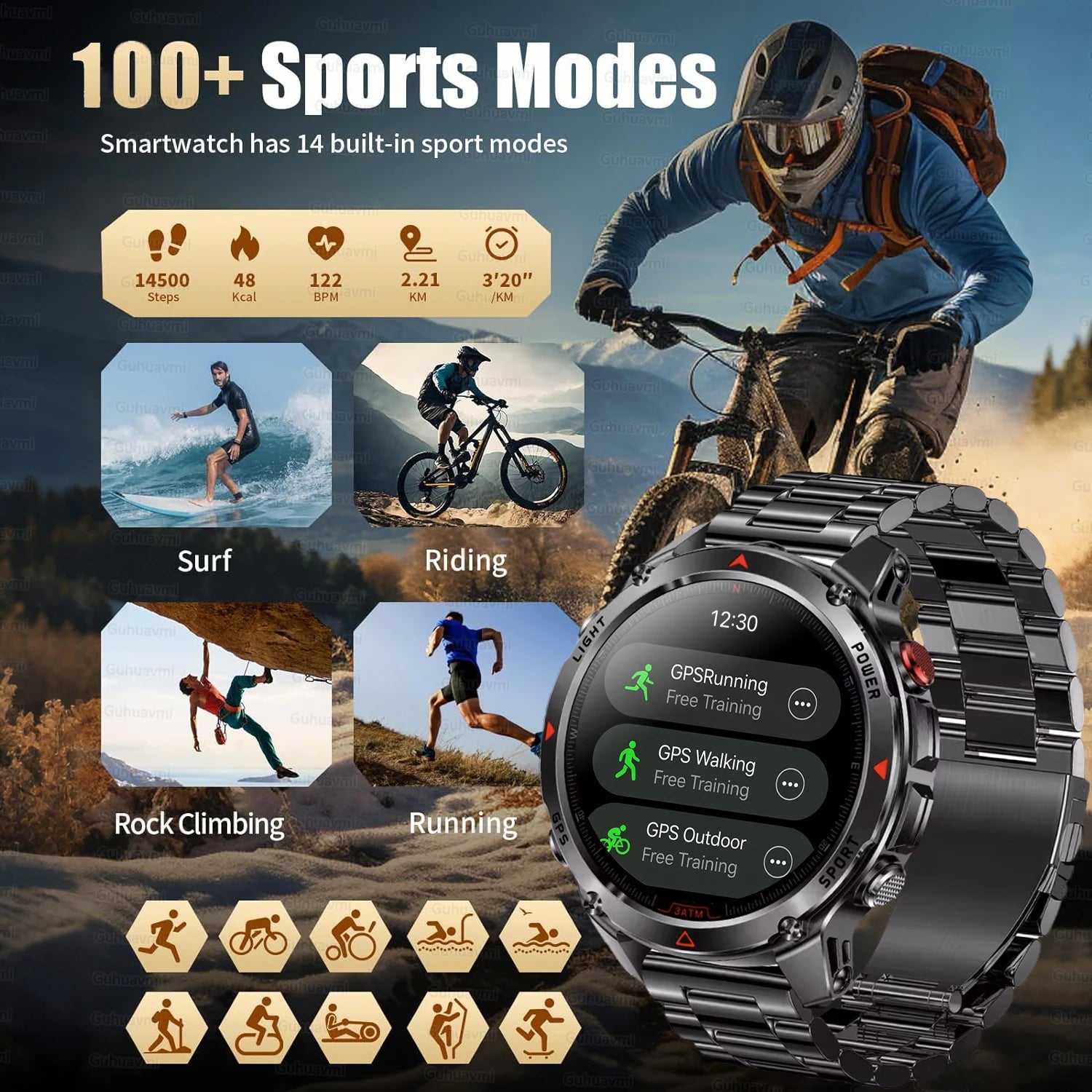 T-Rex 3 Pro Military Grade AGPS Smart Watch 10ATM Waterproof Dual-band GNSS Compass Altimeter AMOLED Swim Sports Smart Watch Men