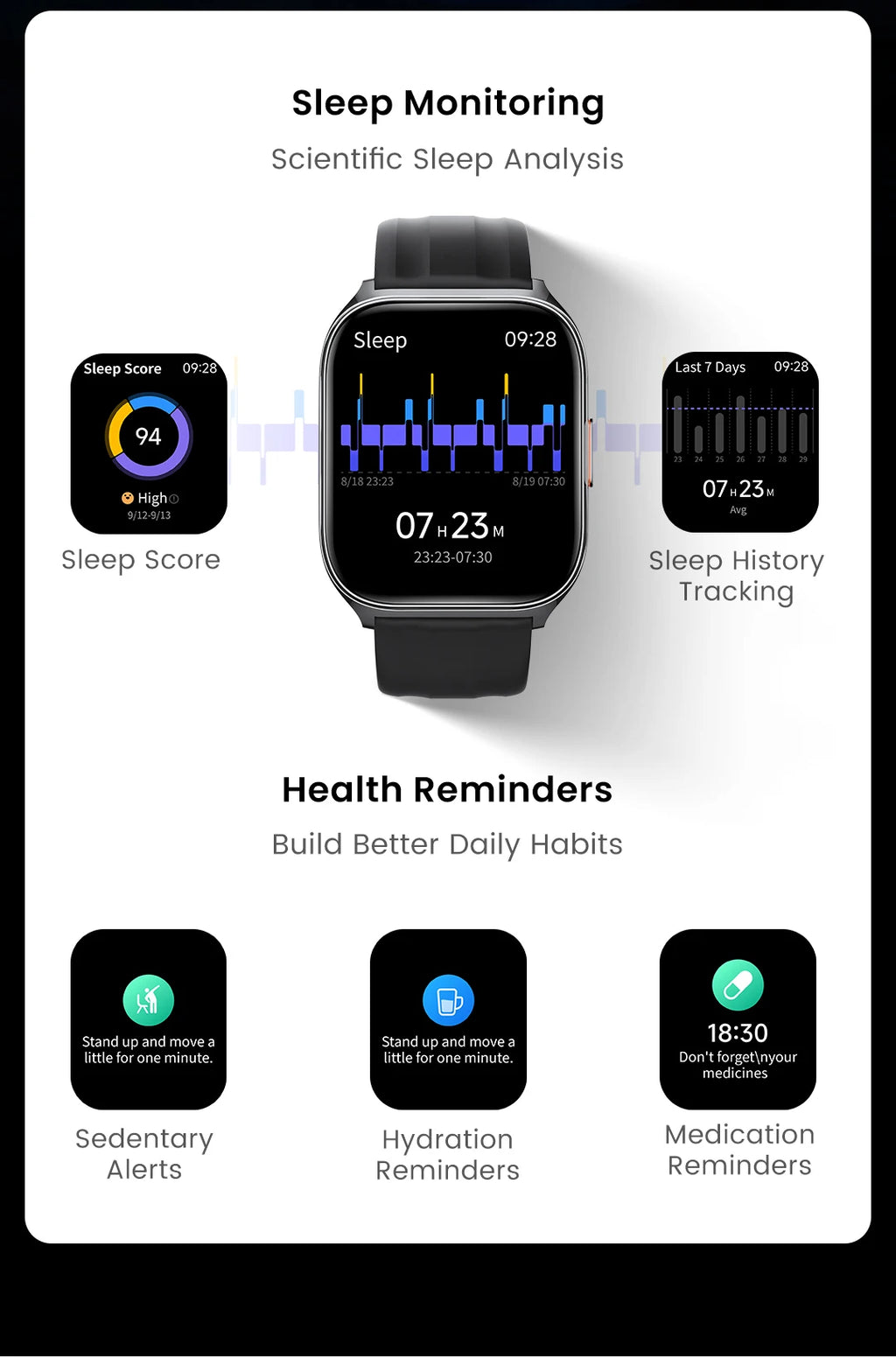 HAYLOU Watch 3 Voice Calling Smartwatch 1.85'' AMOLED Screen 24h Health Monitoring 150+ Sports Modes Smart Watch 1ATM Waterproof