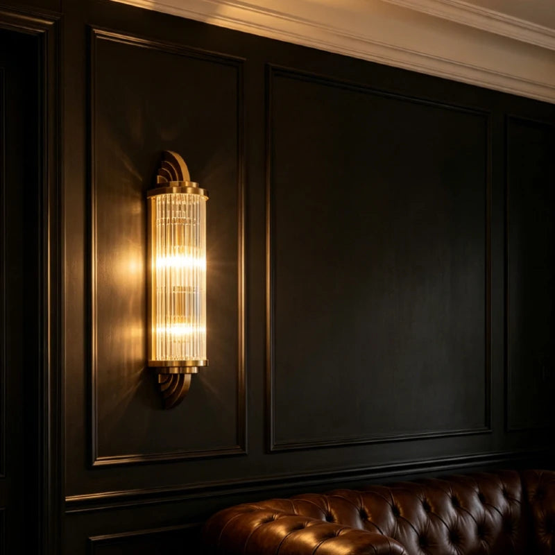 Art Decor Wall Light Clear Glass Gold Metal Creative Sconce Lamp For Living Room Hotel Indoor Bedroom E14 Bulb