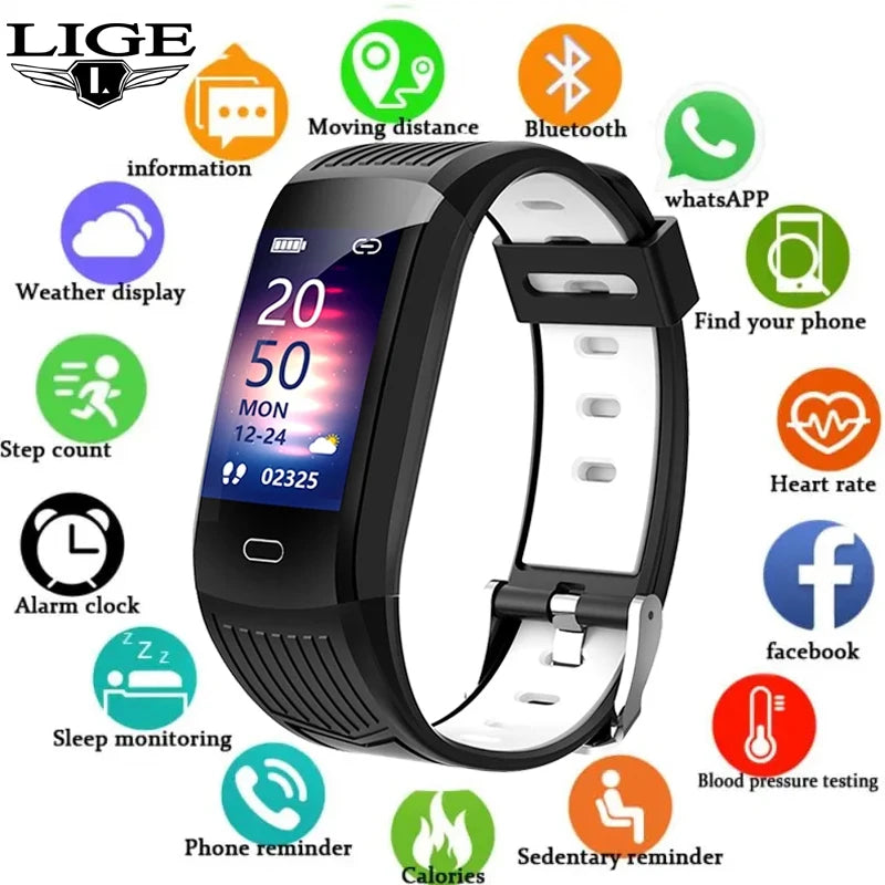FOXBOX 2025 For All Smartphone Connections Smart Bracelet Fitness Sports Men Woman Band Couple Smartwatch Waterproof Watch LIGE