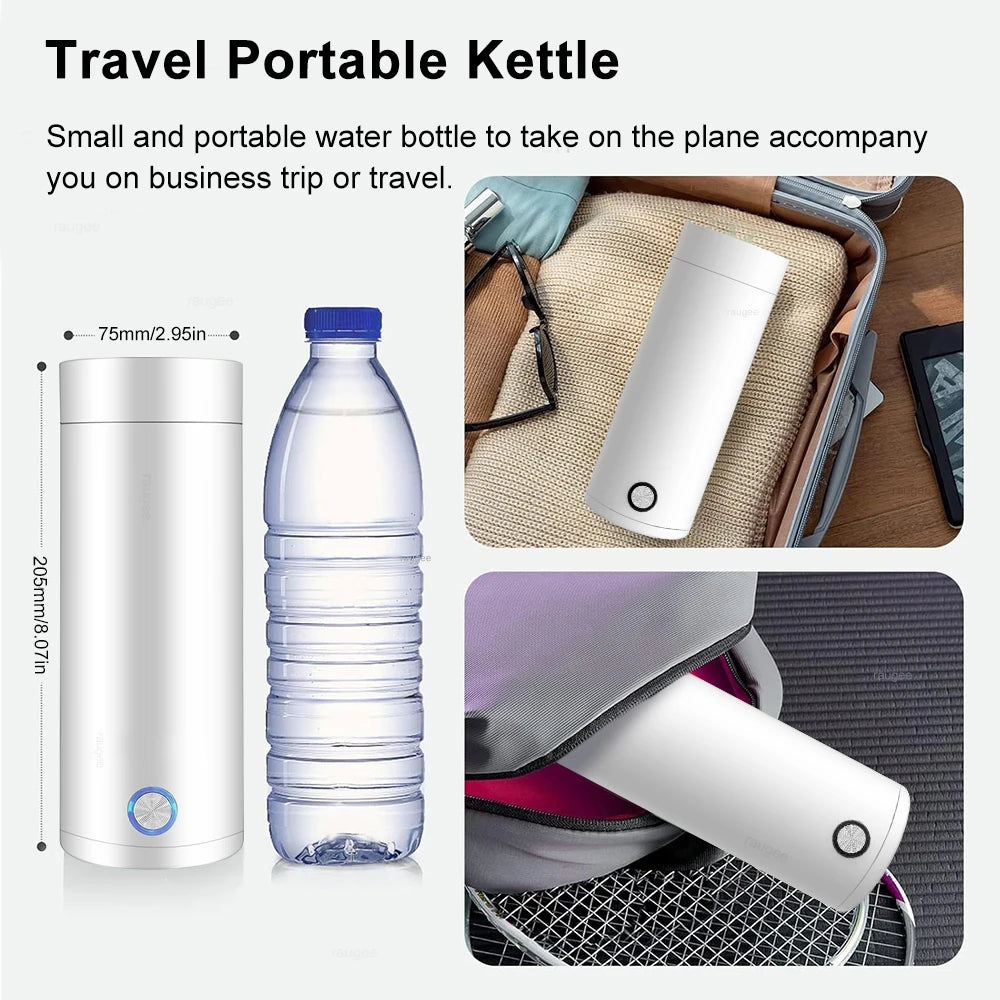 Electric Kettle Portable Travel Fast Boiling Tea Coffee Kettle 304 Stainless Steel Mini Baby Milk Warmer Kettle Thermo Kettles