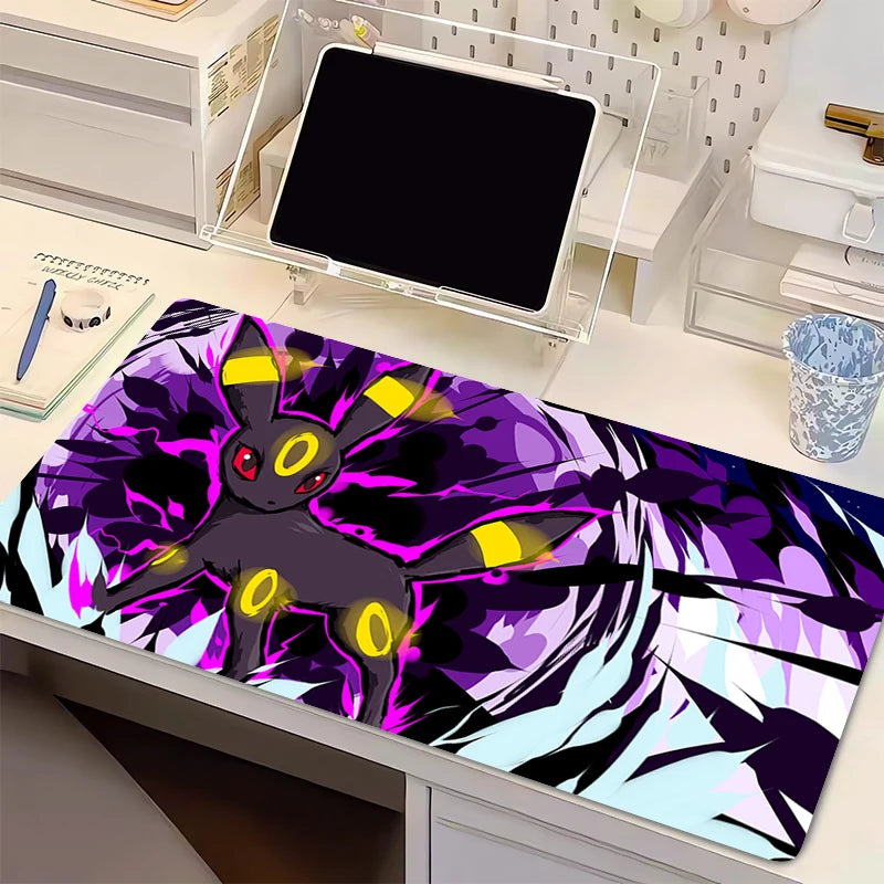 Mouse Pad Computer Kawaii Flower Keyboard Pad P-pokemonS Anime Gaming Accessories Table E-eevee Moon Gamer Desktop Mat Mousepad