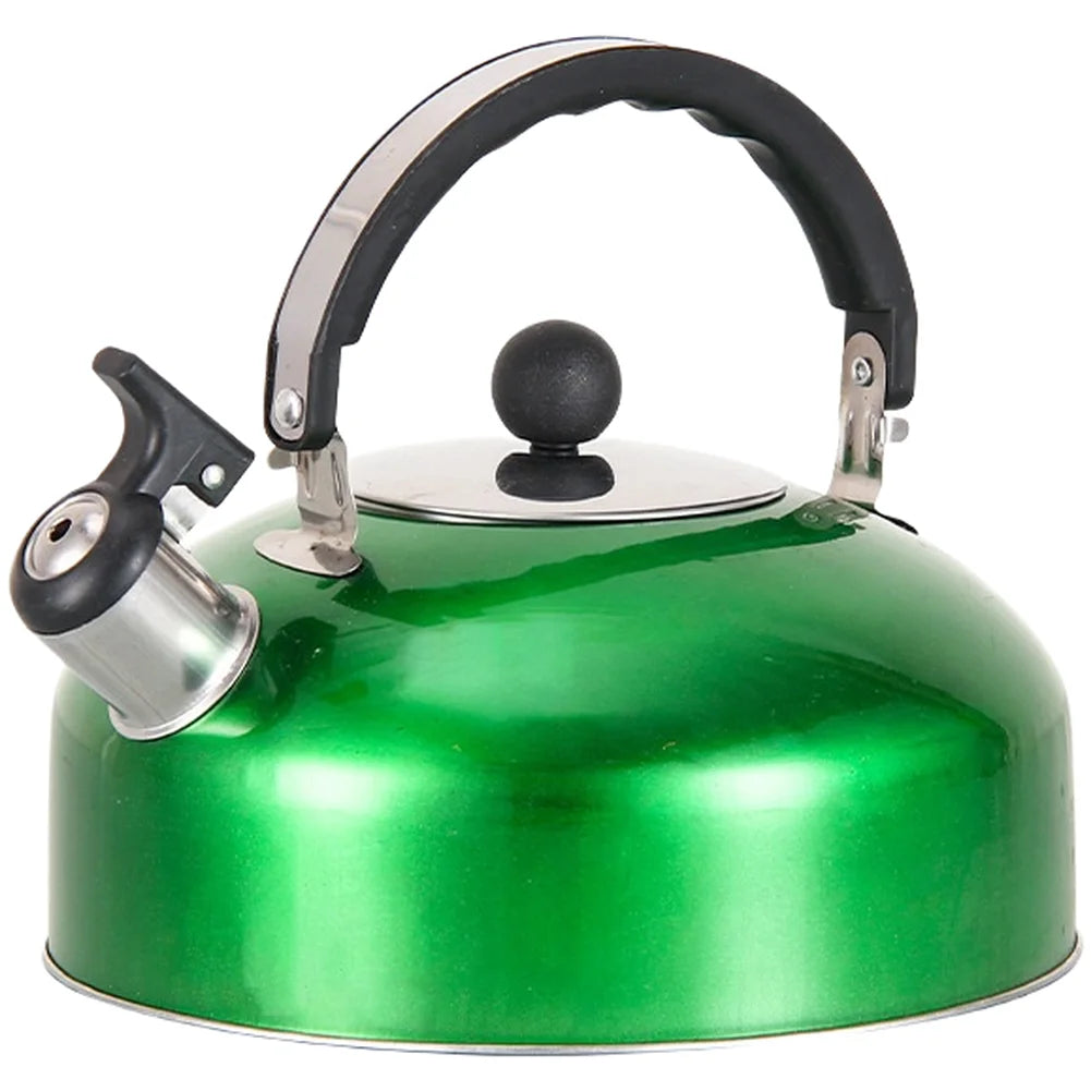 1Pcs Camping Cooking Teakettle Teapot Stainless Steel Whistling Kettle For Trips Whistling Kettle Stove Gas Water Kettle