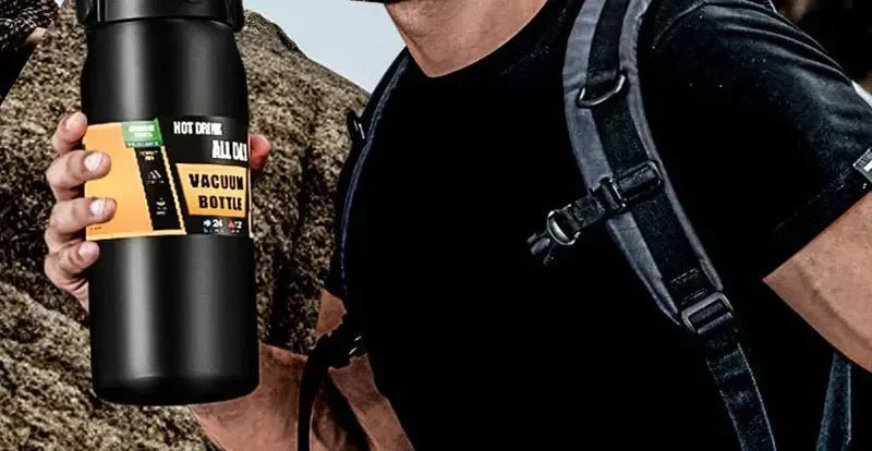 Thermos Vacuum Stainless Cup Thermal Cold Hot Insulated Stainless Steel Water Bottle with Straw Water Bottles