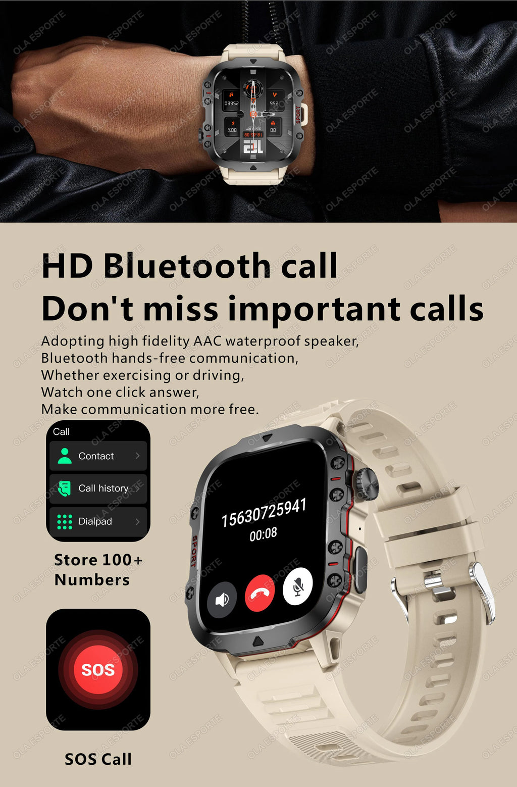 2025 New Rugged Military GPS Smart Watch Men Bluetooth Call Health Monitoring AI Voice Sport Waterproof Smartwatches For Android