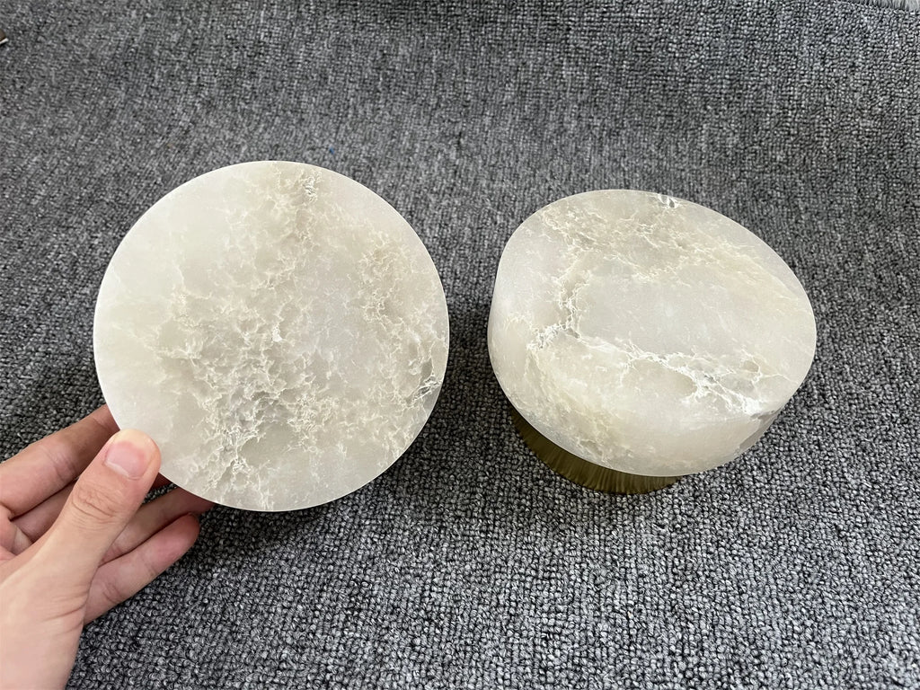 Modern Nordic Wall Sconce Spanish Natural Marble Round Wall Lamp Living Room Hallway Stair Wall Light Bedroom Bedside Lamp