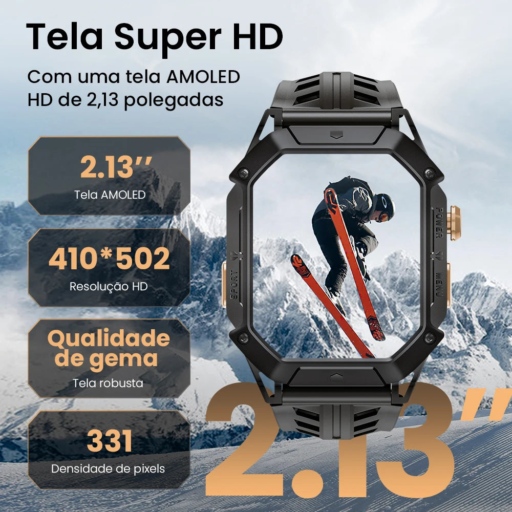 HAYLOU IRON N1 Smartwatchs 2.13’’ AMOLED Display 5ATM Waterproof Bluetooth Call Outdoor Sport Smart Watch 30 Days Battery Life