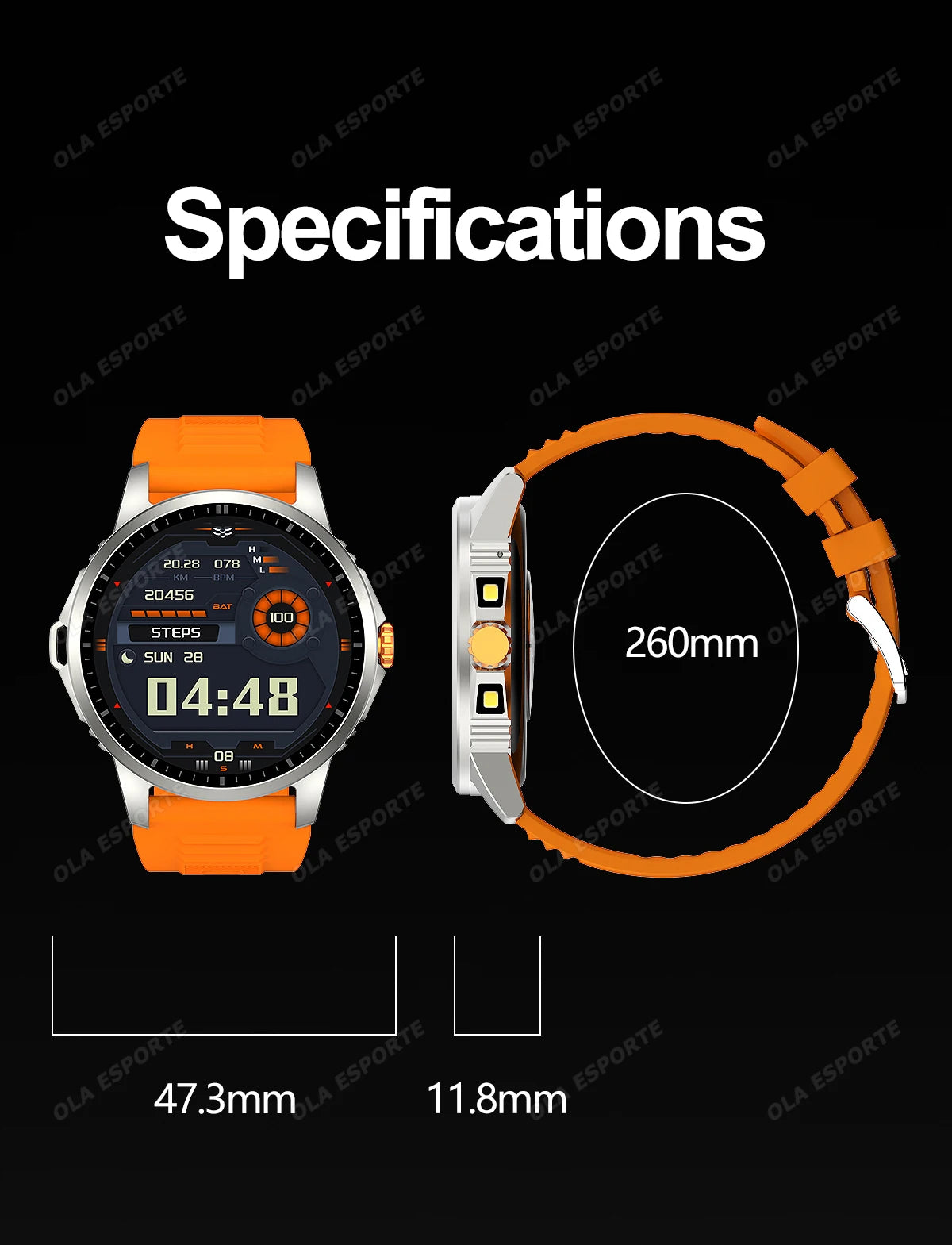 2025 New Men's GPS Sports Smart Watch 1.53'' AMOLED Display LED Flashlight Heart Rate Bluetooth Call 5ATM Waterproof Smartwatch