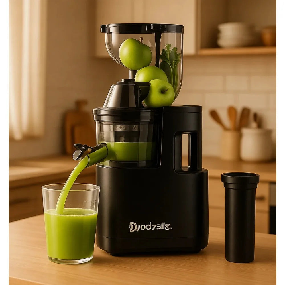 500W Cold Press Slow Juicer with Wide Feed Chute High Yield Quiet Motor Reverse Function Easy Clean