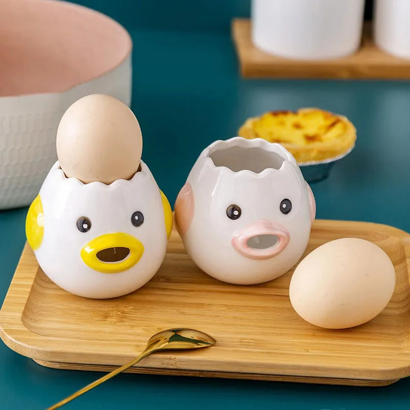 Egg White Separator Cartoon Shaped Ceramic Egg Yolk Separator Household Baking Tool Egg Liquid Filter