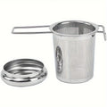 1pc Premium Stainless Steel Tea Filter Extended Folding Handle, Loose Tea Drainer with Lid,Anti-Scald Multi-Purpose Tea Strainer