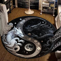 Large Round Carpet Rug Living Room Bedroom Decoration Anti Slip Tree of Life Mat Dragon Lion Tiger Yin Yang Tai Chi Carpet Rugs