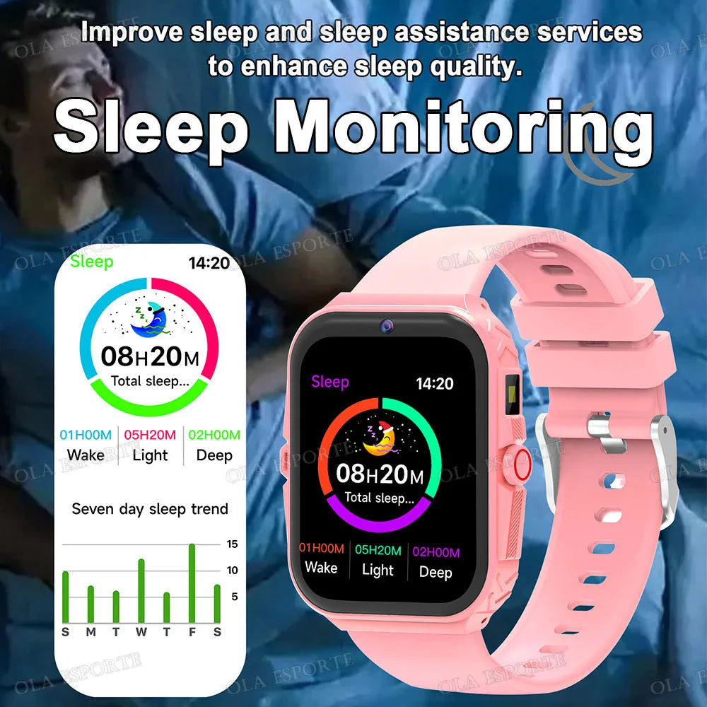 New Smart Watch For Children HD Touch Screen Camera 18 Games Sleep Monitoring Alarm Clock Calculator Birthday Gift Boy Girl HW12