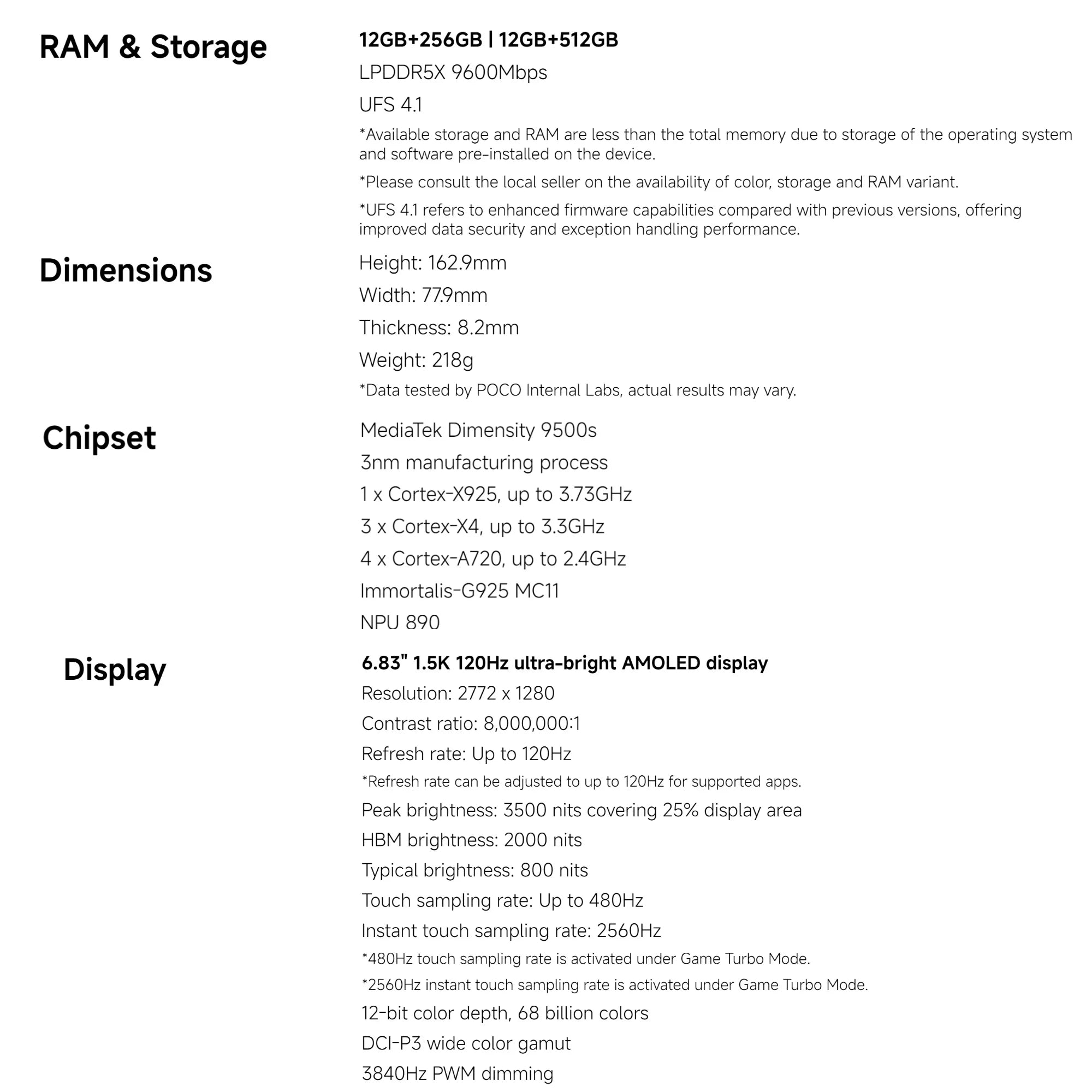 POCO X8 Pro Max 5G 12+256GB Global Version 6.83" 1.5K 120Hz display MediaTek Dimensity 9500s 50MP 8500mAh 100W HyperCharge NFC